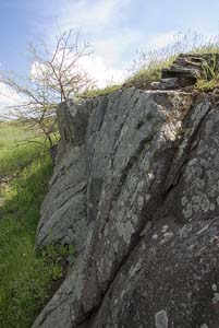 Выходы пород каменноугольного периода в балке Ближняя Россошь