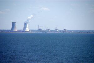 Вид на Ростовскую АЭС со стороны Цимлянска. 2015 год.