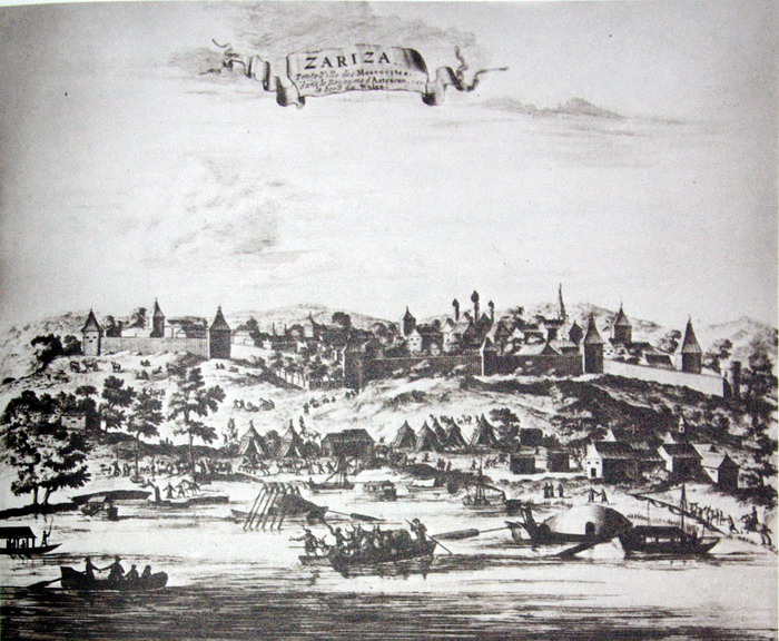 Царицын. Вид города на гравюре XVIII в.