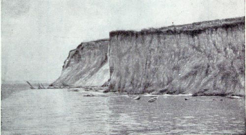 Переформирование берега Цимлянского водохранилища в районе убежища Кривского (апрель 1953 г.) 